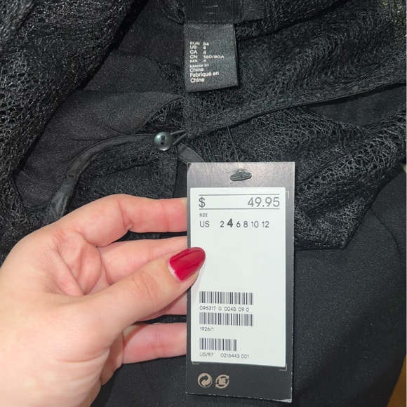 NWT H&M Mesh Little Black Dress - Picture 4 of 5